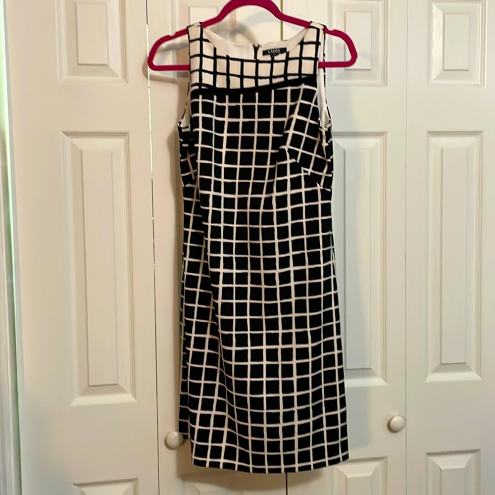 NWT Chaps dress black and white